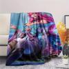 1Pc KDA Ahri Print Flannel Blanket, High Quality Comfortable for All Seasons, Home Decor, Warmth and Comfort, Perfect for Gifts