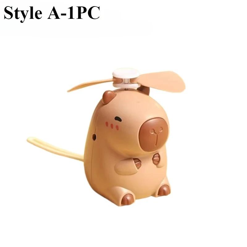 1-10PCS Capybara Neck Fan Portable USB Rechargeable Cartoon Mini Fan Handheld Cooling for Outdoor Travel Summer Gift