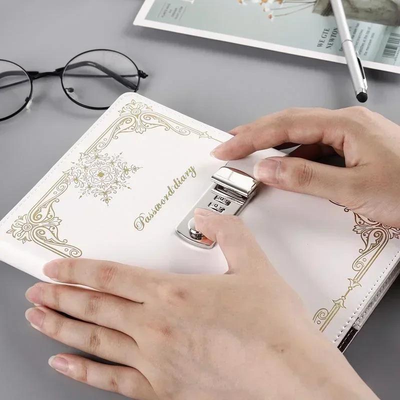 A5 Rechizite Creative Școlare de Birou Carte cu Parolă Papetărie Jurnal Personal Jurnal Vintage cu Lacăt pentru Scris și Jurnale