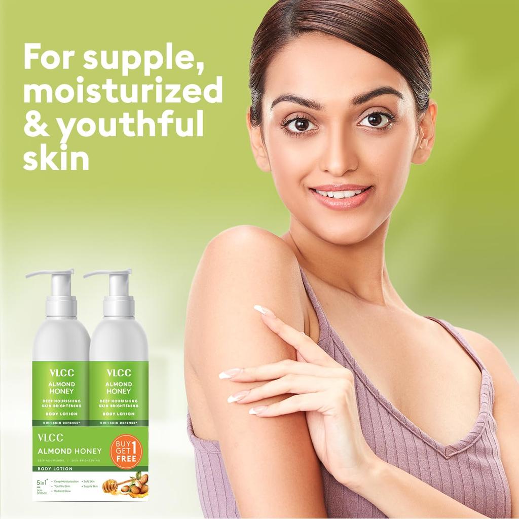 VLCC Almond Honey Deep Nourishing Body Lotion 350 Ml X Pack Of 2 For Hydrated Glowing Youthful Skin Moisturizing Care