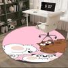 Runder Teppich Stuhlmatte: Süßes Cartoon-Tierdesign für Heimdekoration, Bürogebrauch und als Geschenk - Geeignet für Schlafzimmer, Wohnzimmer s0501b