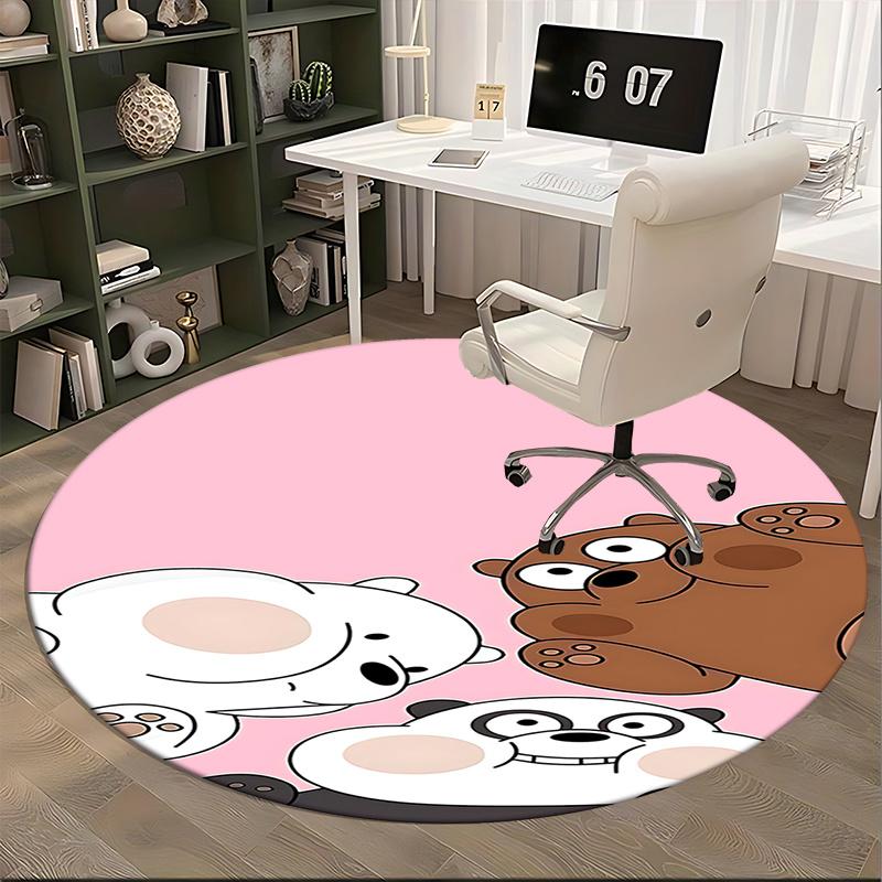 Runder Teppich Stuhlmatte: Süßes Cartoon-Tierdesign für Heimdekoration, Bürogebrauch und als Geschenk - Geeignet für Schlafzimmer, Wohnzimmer s0501b