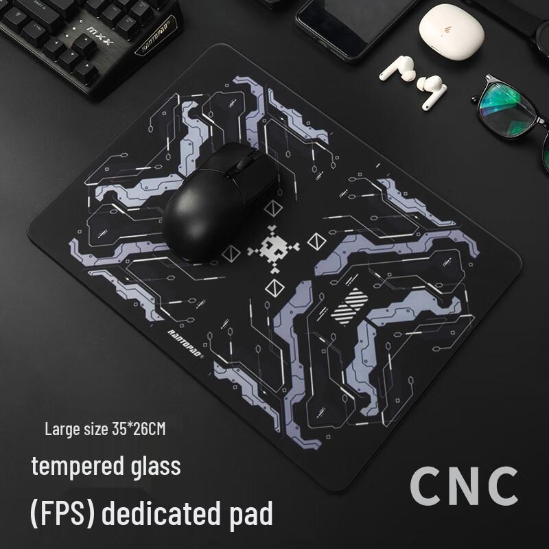 Игровой коврик для мыши Rantopad ICE из закаленного стекла