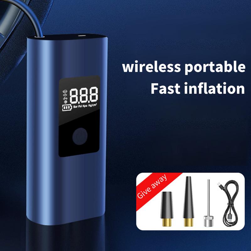 Electric Car Tire Air Pump Wireless Motorcycle Tire Air Pump Large Battery Capacity Digital Display USB Charging Pool Inflator