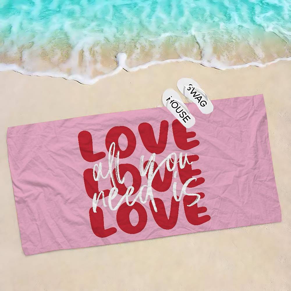 More Amor Por Favor Colorful Bath Towel Microfiber Soft Water Absorbing Breathable For Girl Kids Decorative Cartoon Beach Towel