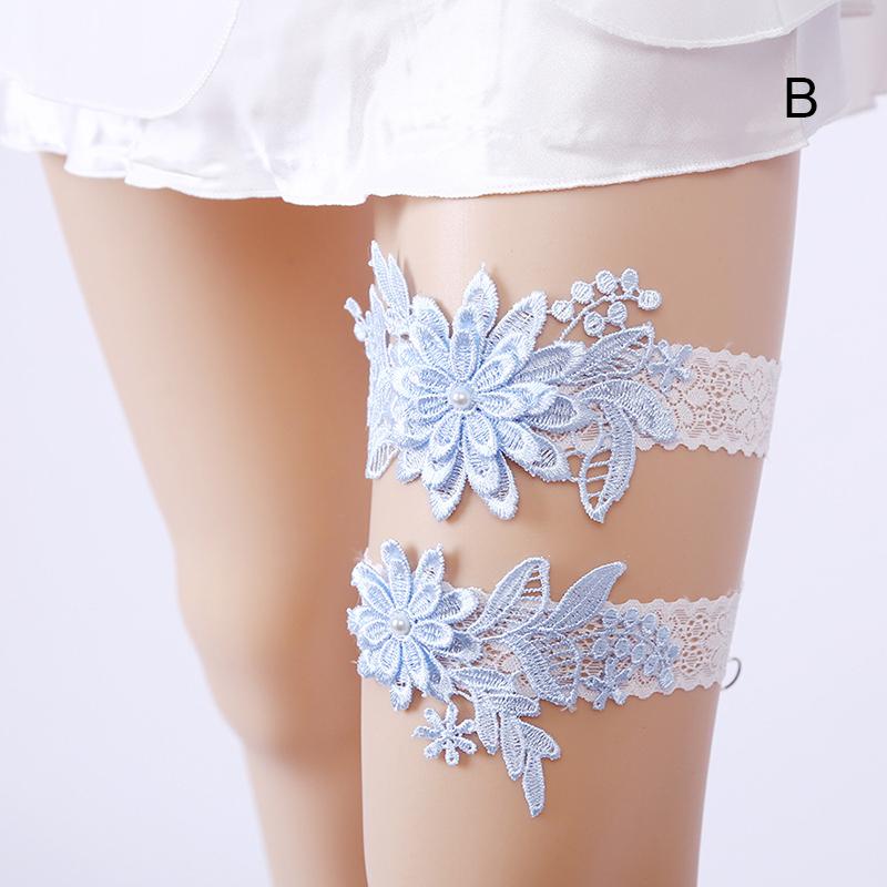 Sexy Lace 2pcs/Set Wedding Garter Lace Embroidery Floral Sexy Garters For Women/Bride Thigh Ring Bridal Leg Garter
