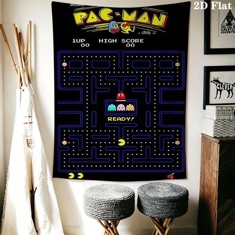 Pac-Man F Wall Hanging Printed Fabric Blanket Decorative Tapestries for Bedroom Living Room Home Decor