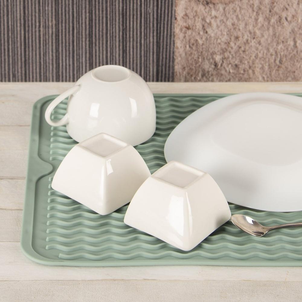 Dish Drying Mat Kitchen Rack Drainer Pots and Cups
