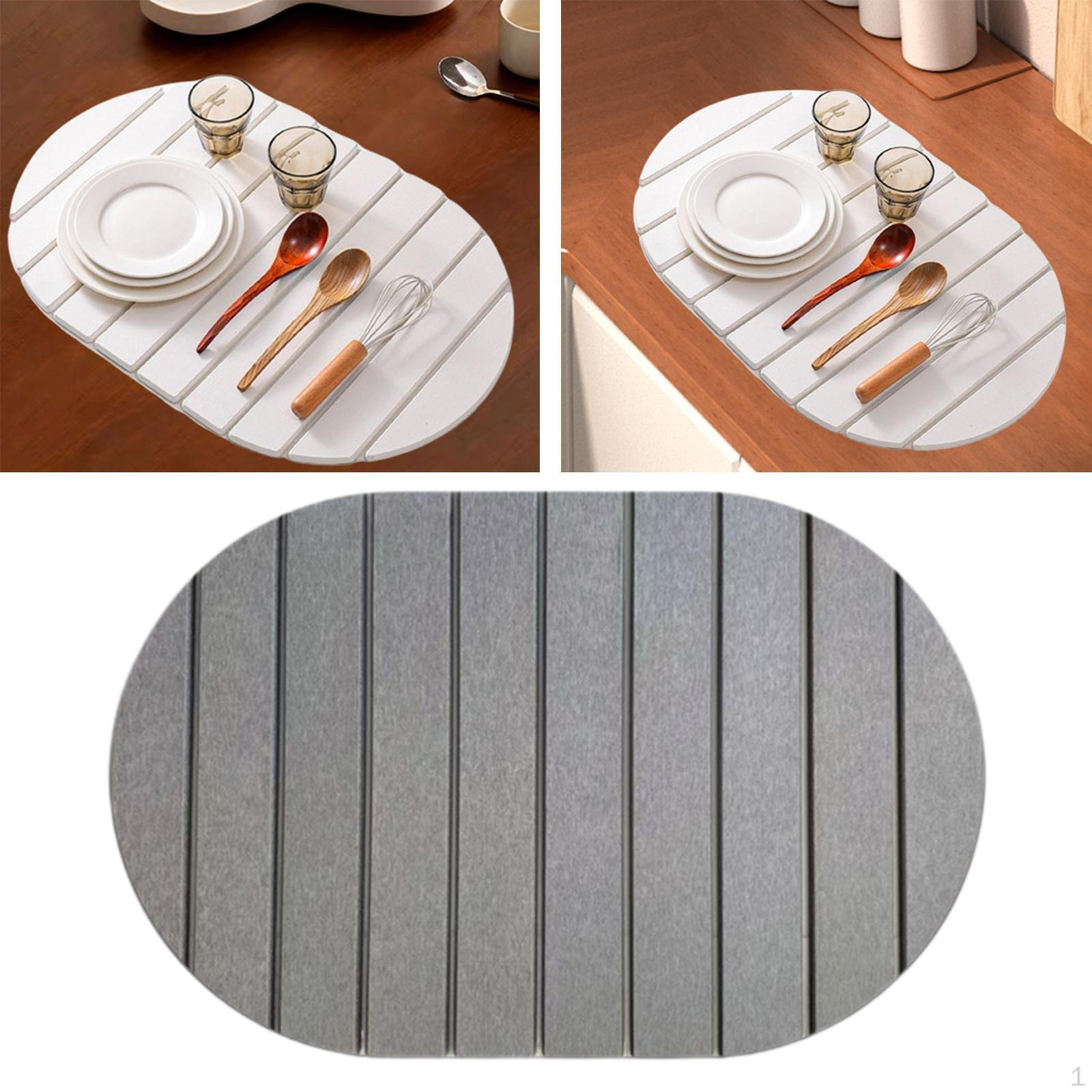 Коврик для сушки посуды Диатомитовый коврик A 60x39 см Кухонная стойка для кофейного бара серый 3293₽