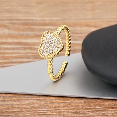 

Nidin Romantic Classic Fashion Shiny Zircon Finger Open Heart Ring for Women Exquisite Wedding Jewelry Accessories Gift білий