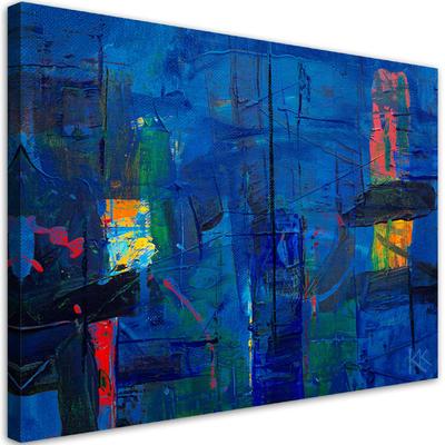 Canvas Print Blue Abstract Hand Painted