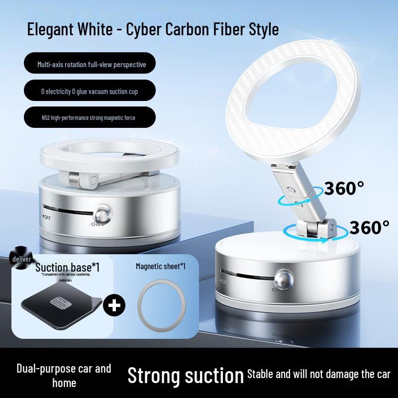 Multifunctional Double-Sided Magnetic Phone Holder for Desktop, Wall, Car, or Mirror Use
