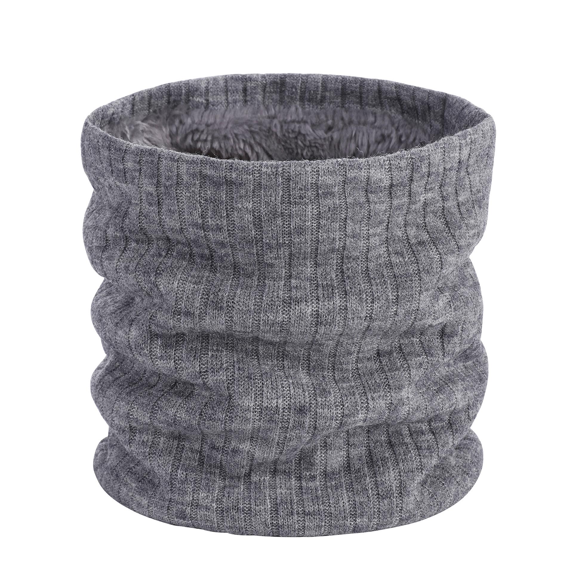 

Korean Style Plush Knit Neck Gaiter - Thick, Warm, and Versatile for Winter and Autumn. 25cm светло-серый