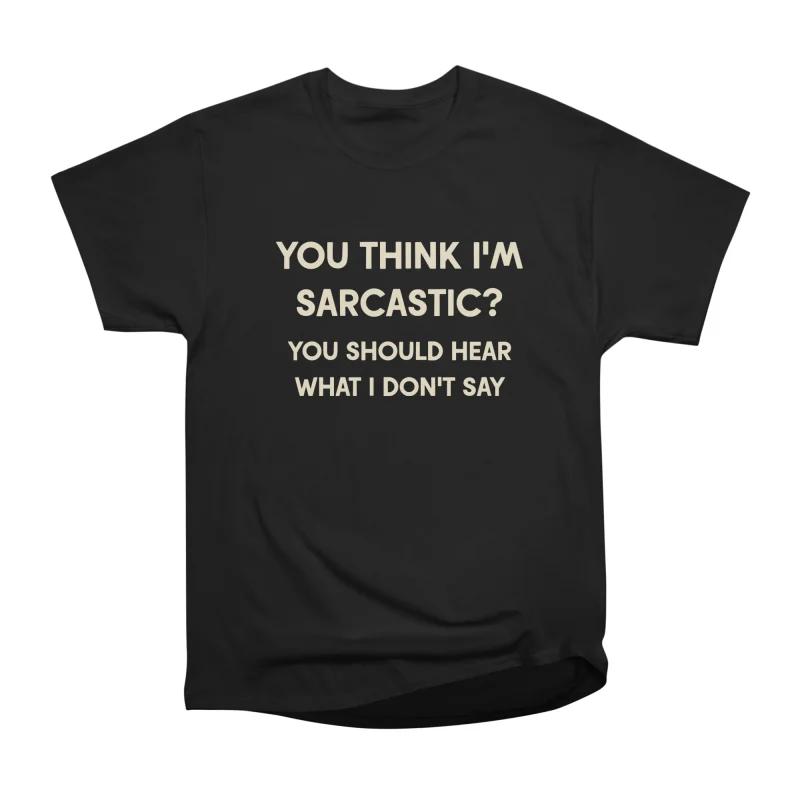 

Men Casual Shirts Short Sleeves I Am SARCASTIC Tees Oversized T-shirts S чёрный