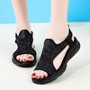 Women's Sandals Beach Shoes Summer Lace Mesh Sport Shoes for Girl Open Toe Casual Walking Black Sandals Large Size