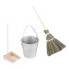 Dollhouse Broom Bucket Dustpan Miniature Housework Cleaning Tools Pretend Play Toy