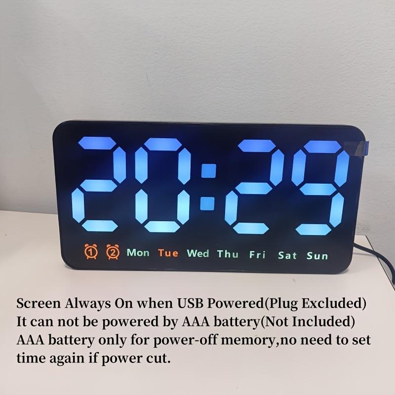 Large USB Digital Wall Clock Temperature Display Electronic Voice Control Alarm Clock Home Decoration--Battery Is Excluded