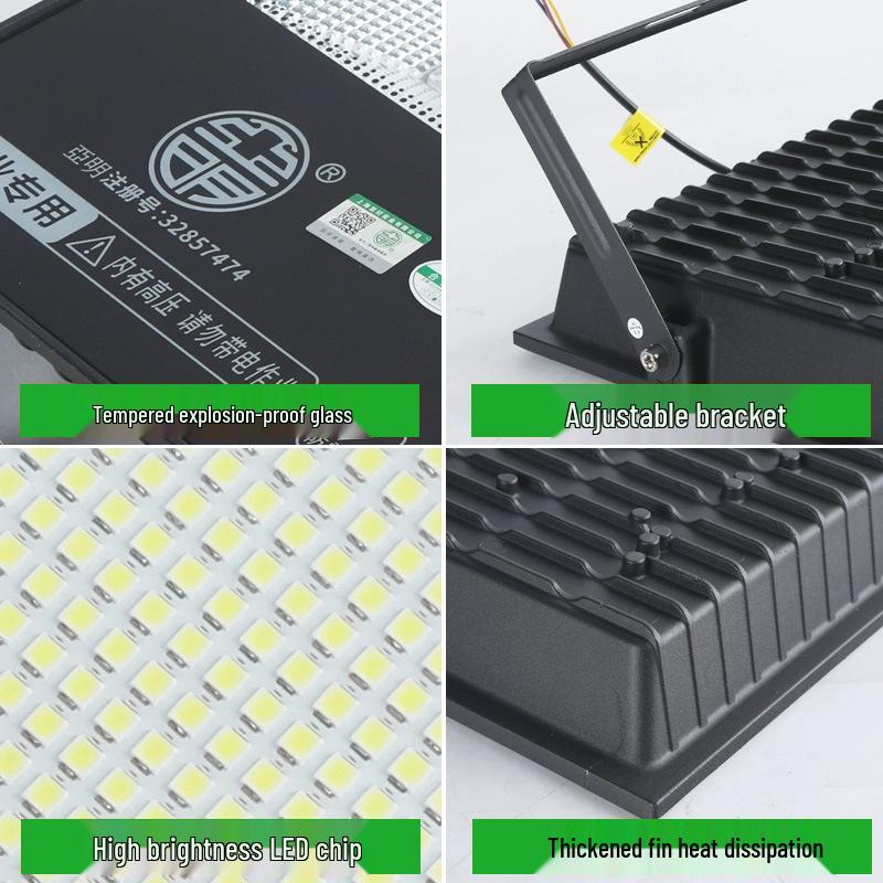 Yaming Waterproof LED Floodlight 100W/200W Outdoor Spotlight for Advertising & Workshop Lighting