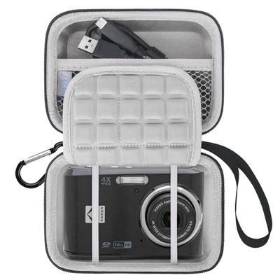 Lacdo Camera Carrying Case for Camera KODAK PIXPRO 16MP Digital Video Vlogging Camera Storage Travel Net Bag Fits Memory Card Black Gray