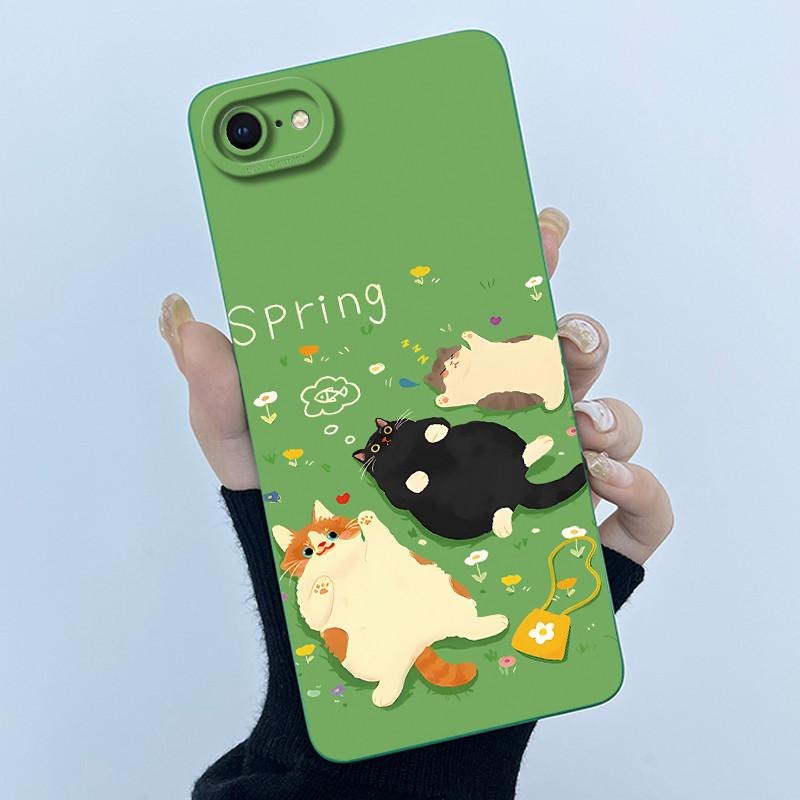 

For iPhone 7 8 Plus Phone Case Cat Panda Back Cover For iPhone SE Full Protection Liquid Silicone Protectors For iPhone7 iPhone8 iPhone 7 (iPhone 8)