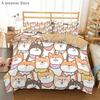 3D Cartoon Bedding Set Cat Duvet Cover Set Queen Bed Cover Set Kids Comforter Bed Linen King Size Home Textiles For Childrens