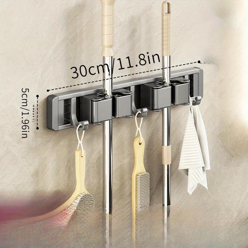 

Настенный зажим для швабры без крюка для пробивки отверстий, инструмент для хранения швабры в ванной, кронштейн для крепления метлы в ванной, полка для ванной, полка для стола