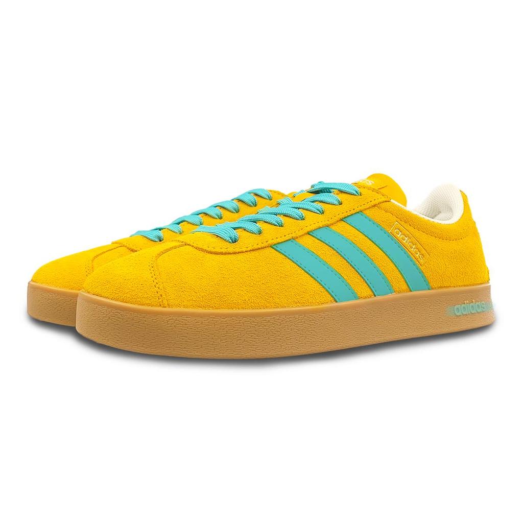 Adidas VL COURT 2.0 Slip Resistant Abrasion Resistant Low top Skateboard Shoes Unisex Yellow Green JI0495(Team116-)