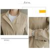 2026 New Korean Style Slim-Fit Windbreaker for Women, Spring and Autumn Stand-Up Collar Solid Color Coat