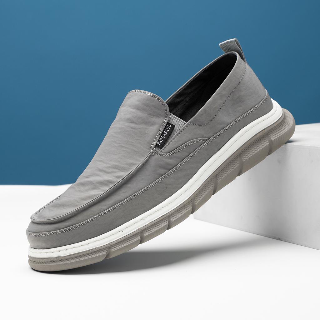 2025 direct supply new summer breathable ice silk light leisure deodorant one-pedal canvas shoes driving loafers