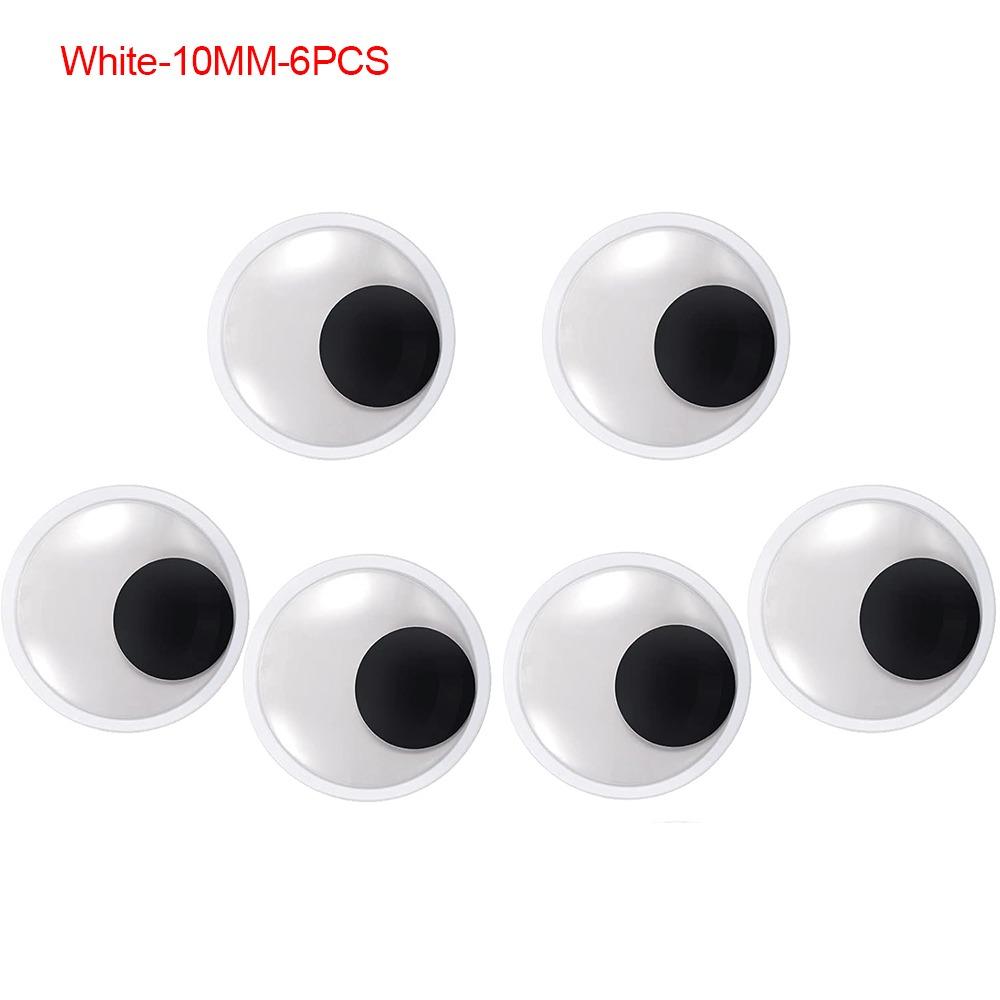 

6PCS Black White Black White Googly Eyes Party Decoration Wiggle Eyes for Halloween Decoration White-10MM-6PCS