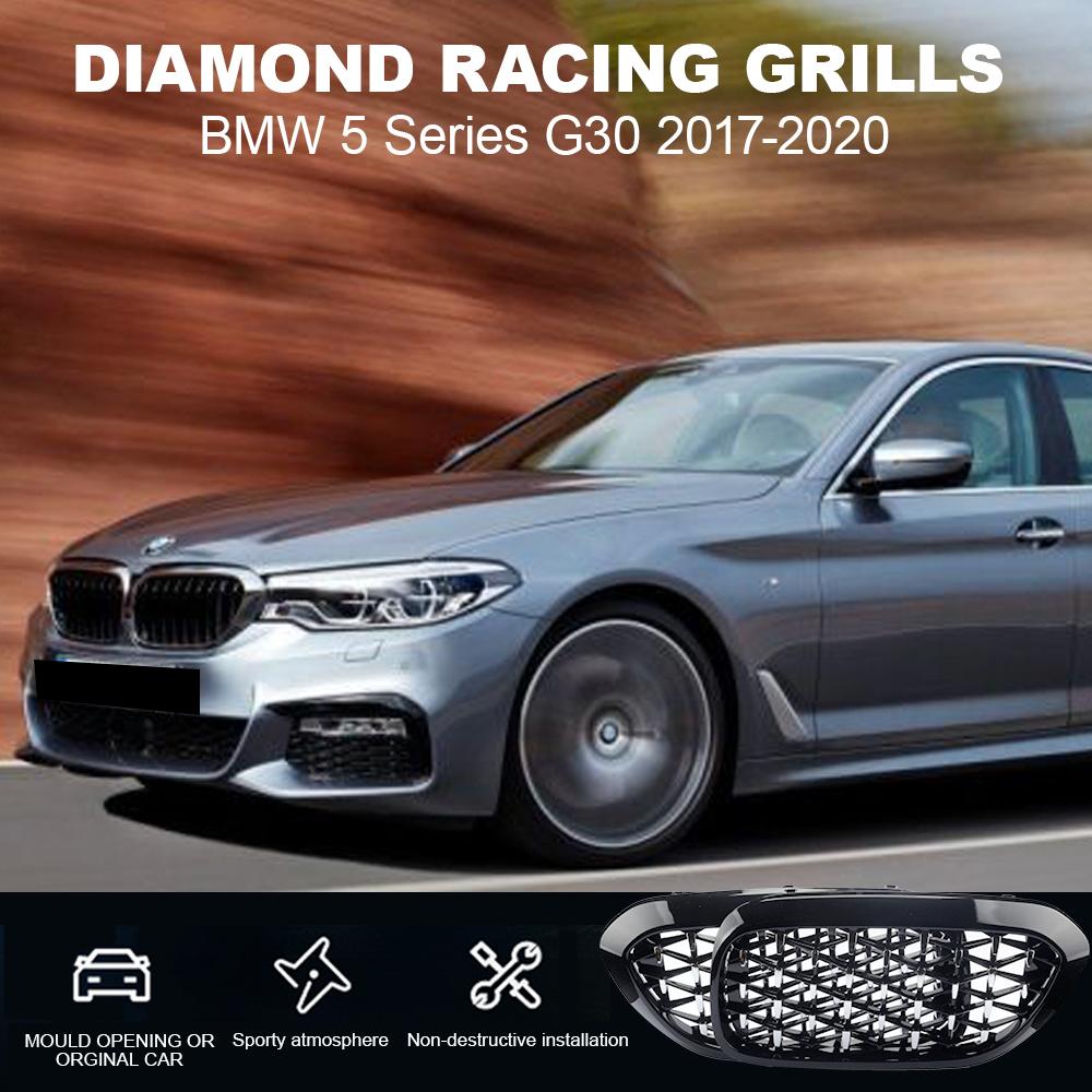 Auto ABS Diamond Krycí mřížka předního nárazníku Závodní mřížky pro BMW řady 5 G30 2017-2020 Výměna stylu grilu