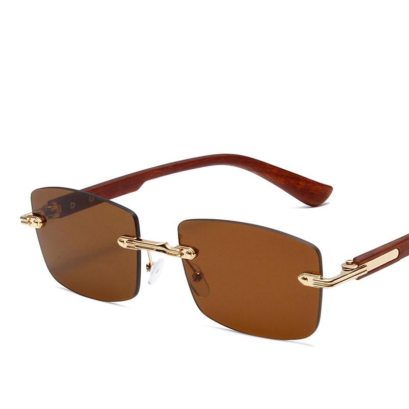 

Винтажные солнцезащитные очки Y2K с квадратными без ободка линзами, УФ-защита UV400, Роскошные дизайнерские, Панк-металлические заклепки, Ножки с текстурой, Очки унисекс