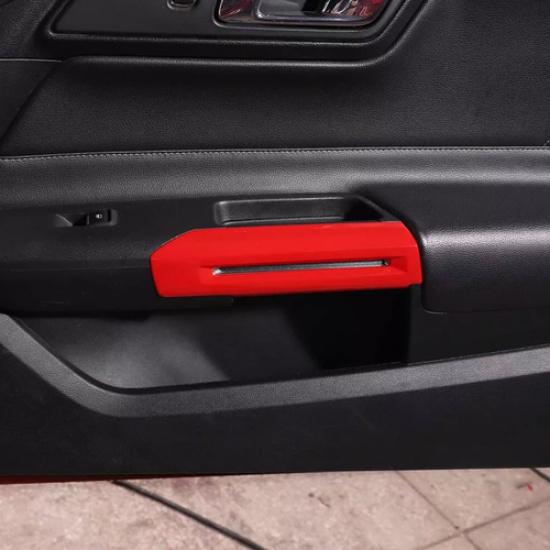 For 2015-2025 Ford Mustang ABS Red Interior Inner Door Armrest Handle Cover Trim