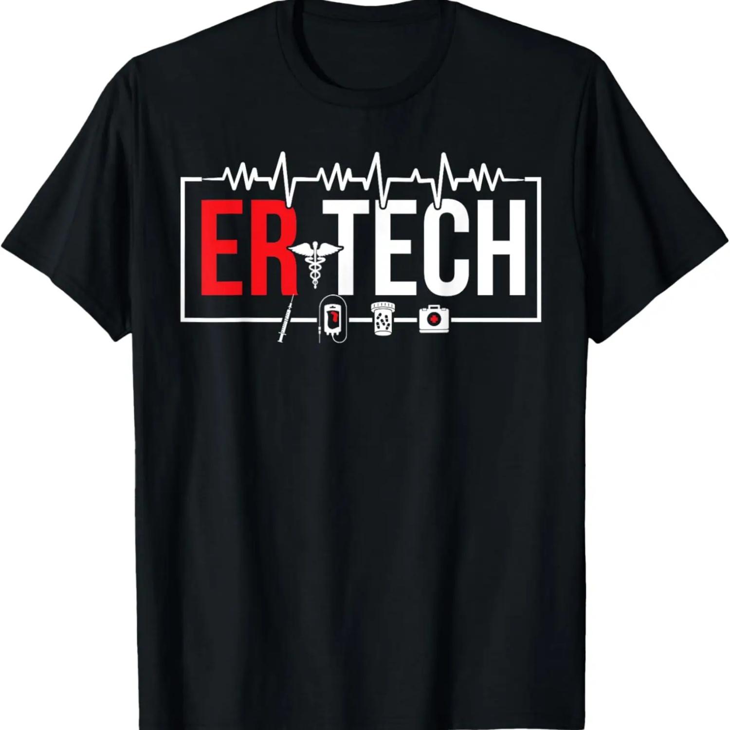 

Техник отделения неотложной помощи Футболка техников Heartbeat ER XXXXXL чёрный