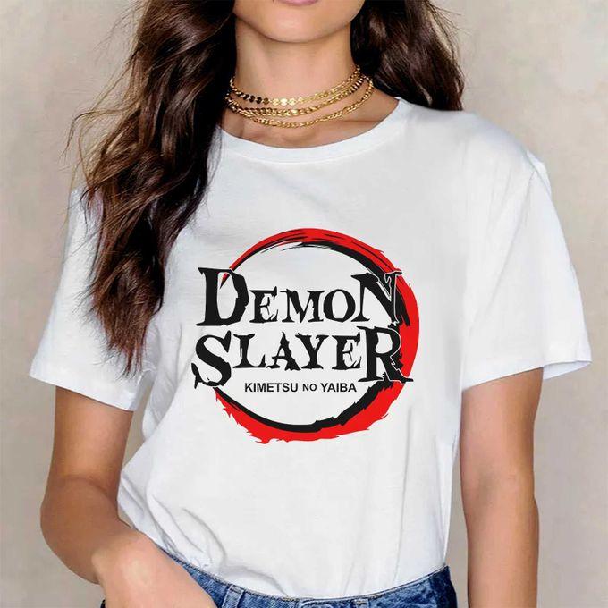 

Summer 2026 DEMON SLAYER Logo Trend Theme 100 Cotton Printed Loose Tshirt for Unisex and Women Parentchild Tops Y2k S