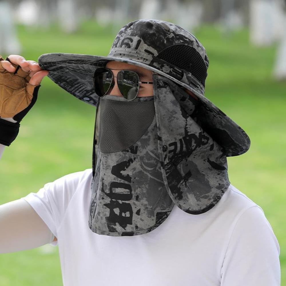 

Camouflage Sun Hat 360 Degrees Protection Fisherman Hat Sunscreen and Shading Hat Outdoor Sports B