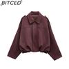 BITCED Women's Pre-Spring Fashion Suede-Effect Pilot Jacket