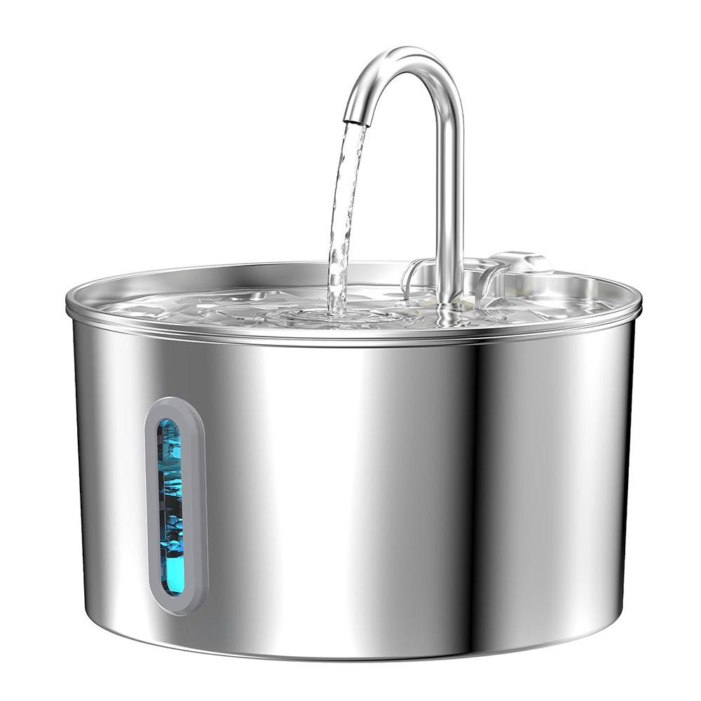 /ODM Eco-friendly 2.2L Cat & Dog Water Dispenser Solid Pattern 304 Stainless Steel Mini Pet Bowl Chargeable Purified Water 5L