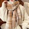 Imitation Kaschmir dicker Schal Damen Herbst Winter karierter warmer Schal
