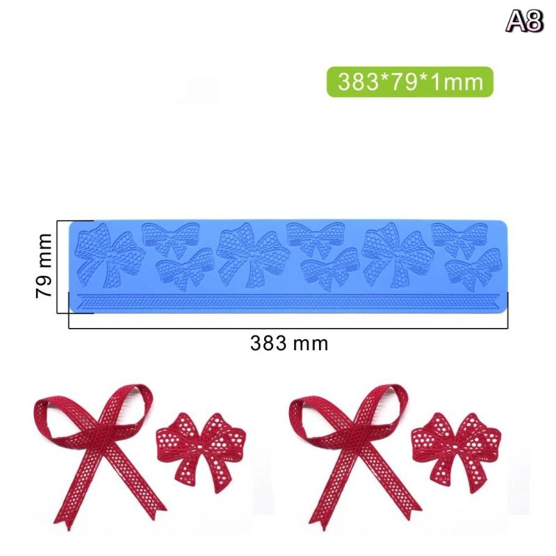 

Flower Leaf Patterns Bowknot Silicone Mold Chocolate Mold Fondant Cake Lace Mat Diy Craft Baking Decoration Tools Printed Pad