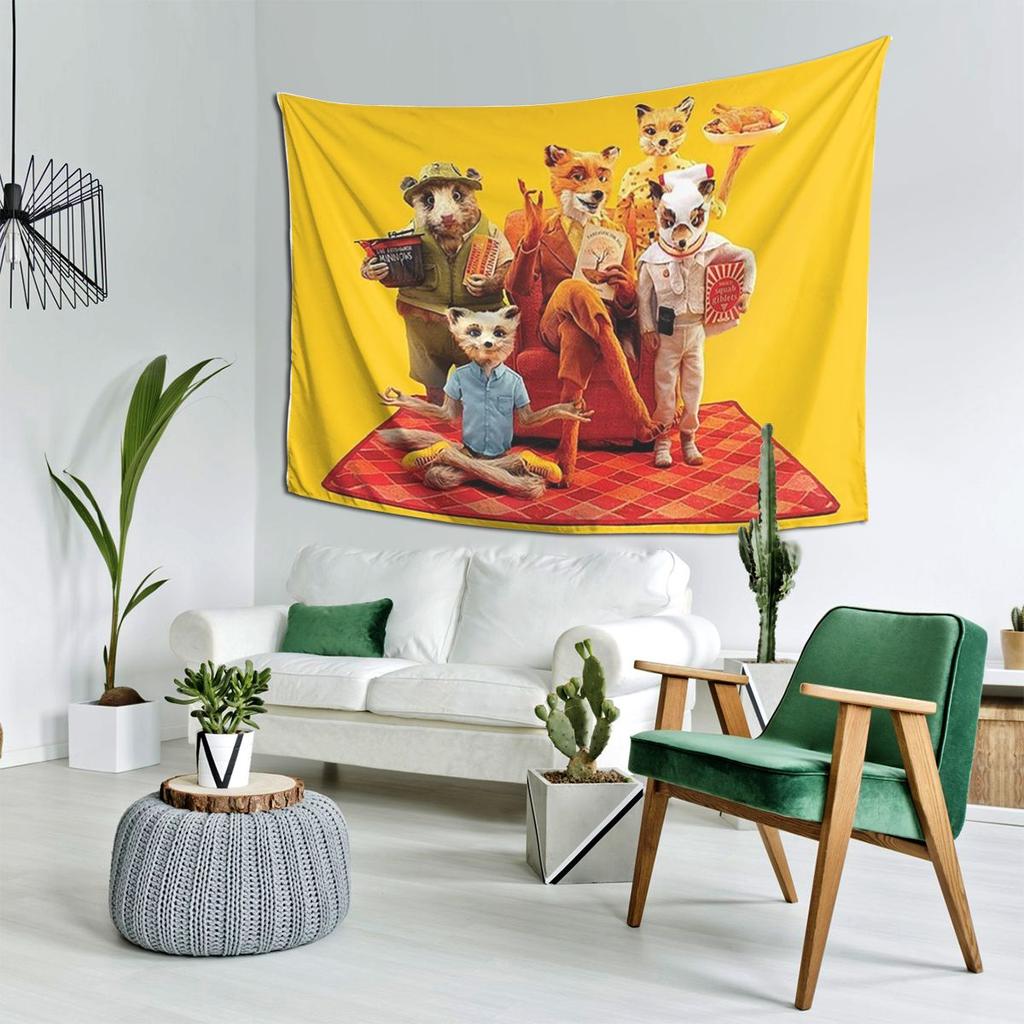 Fantastic Mr Fox Movie Poster Tapestry Decoration Art Aesthetic Tapestries for Living Room Bedroom Home Wall Cloth Wall Hanging