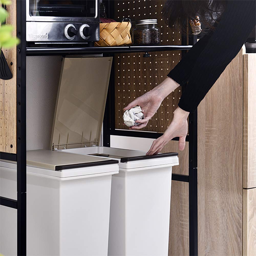 YM World Kitchen Trash Can Top Range Range Slim Kitchen Storage Telescoping Width Depth 41 Height 111 White Rack, Rack, Stand, Rack, Shelf, Type,