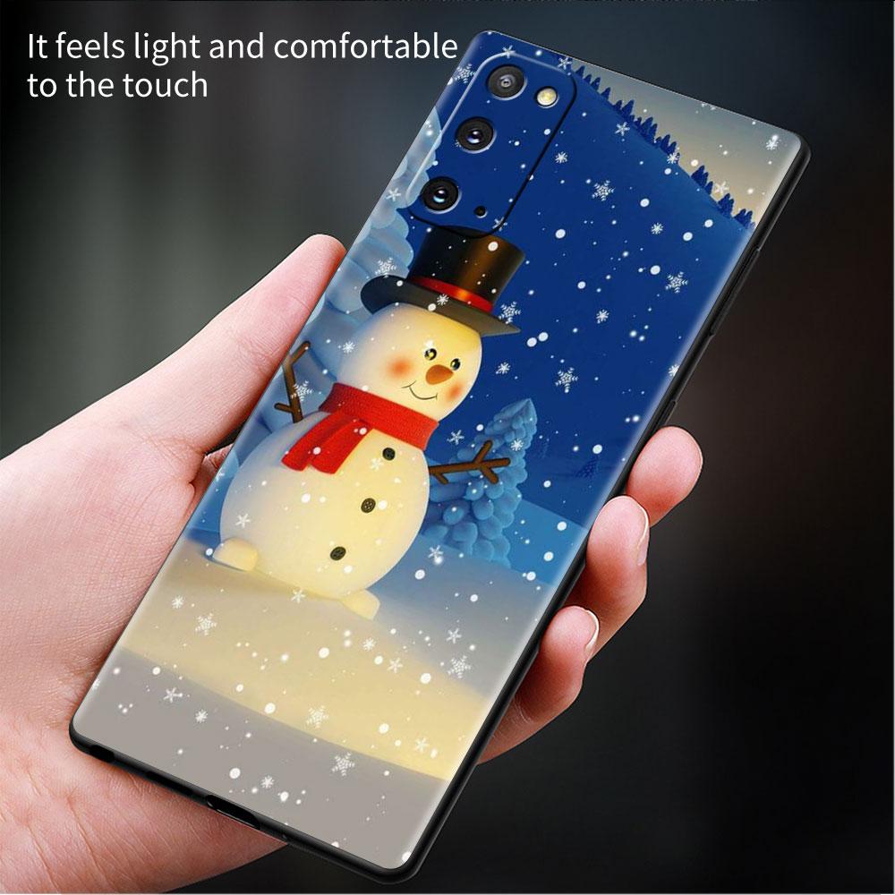 Bumper Case For Samsung Galaxy S22 Ultra S21 FE S20 Plus S10 Lite Phone Cover S10e S9 S8 S7 Silicone Funda Christmas Snowman Sac