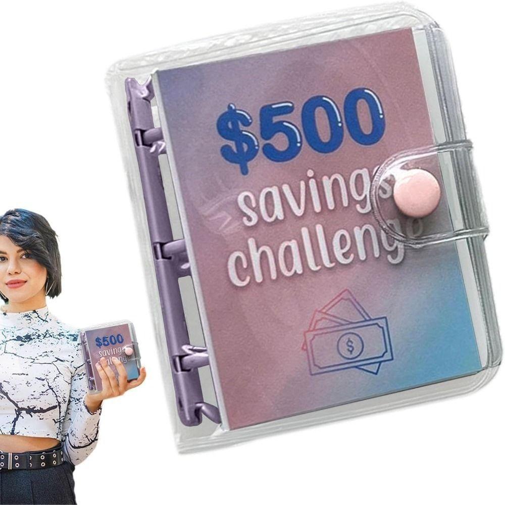 Mini Money Saving Binder PVC Mini Budget Binder Christmas Savings Challenges Book Save Money