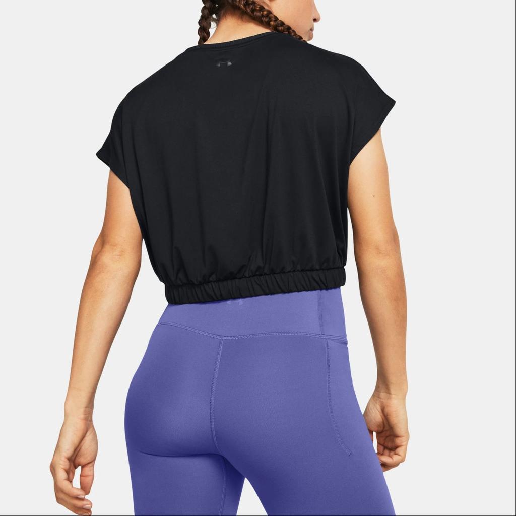 Under Armour Solid Color Breathable Short Sleeve Pullover Women T-Shirts Black 1384204-001