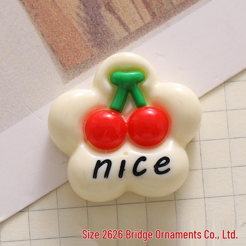 Glossy Heart Fruit Resin Accessories: Phone Case Stickers, Hair Clips, Refrigerator Magnets for DIY Projects вишня
