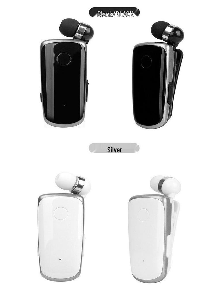 K39 Clip-on Retractable Bluetooth Earbuds with Vibration Alert