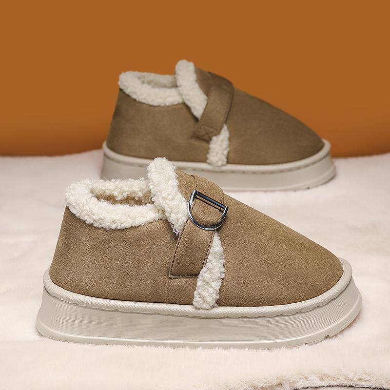 Winter Outdoor Anti Slip Snow Boots Winter 2025 New Couple Thick Bottom Warm Bag Cotton Slippers Women's Shoes Fashion Men Shoes