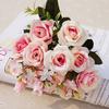 1 Bouquet 5 Branches European Style Artificial Royal Rose Home Room Decor