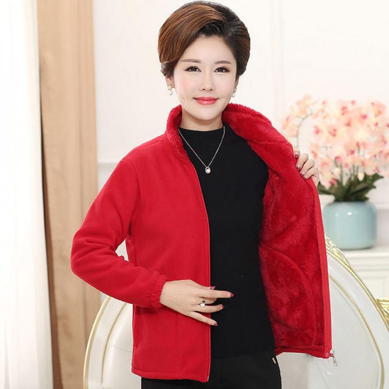 

Осенне-зимний вельветовый кардиган на полар-флисе для женщин среднего и пожилого возраста, двусторонняя вельветовая куртка-топ, одежда для мамы XL